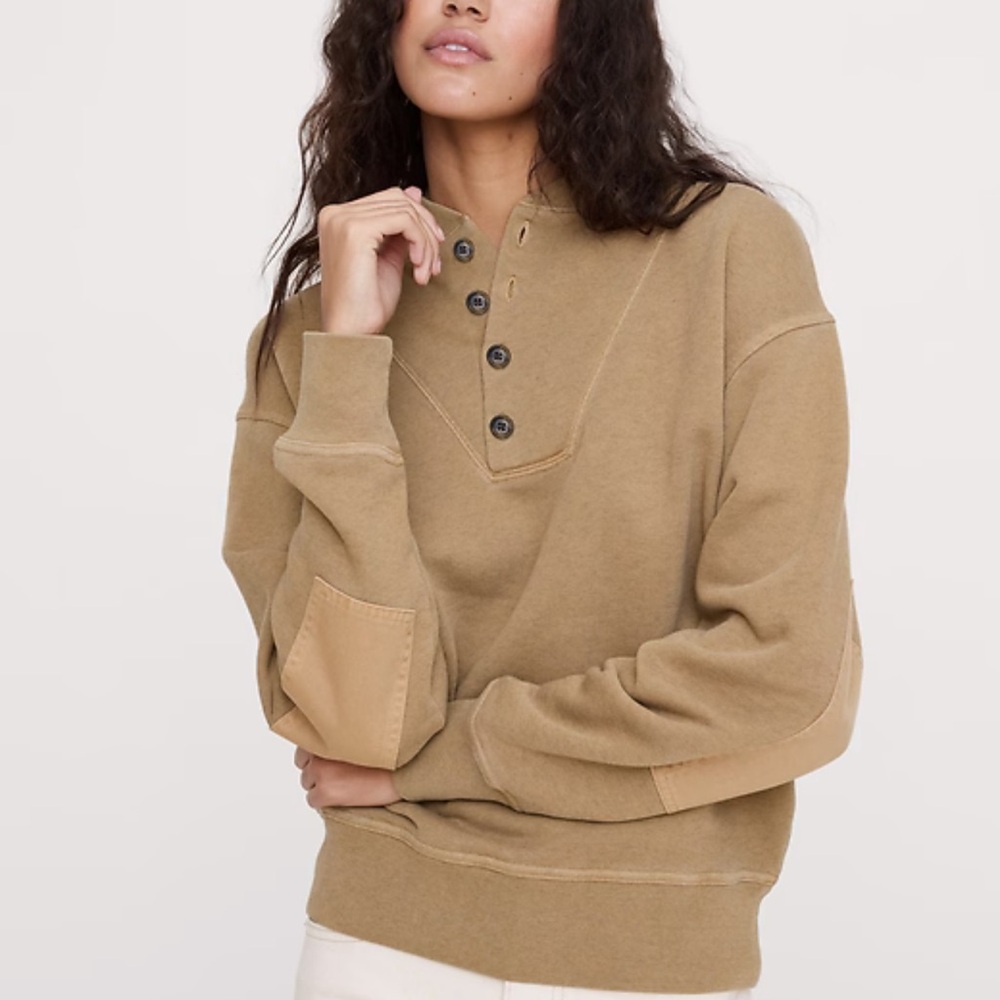 Banana Republic whiskey brown Henley sweatshirt.  NWT